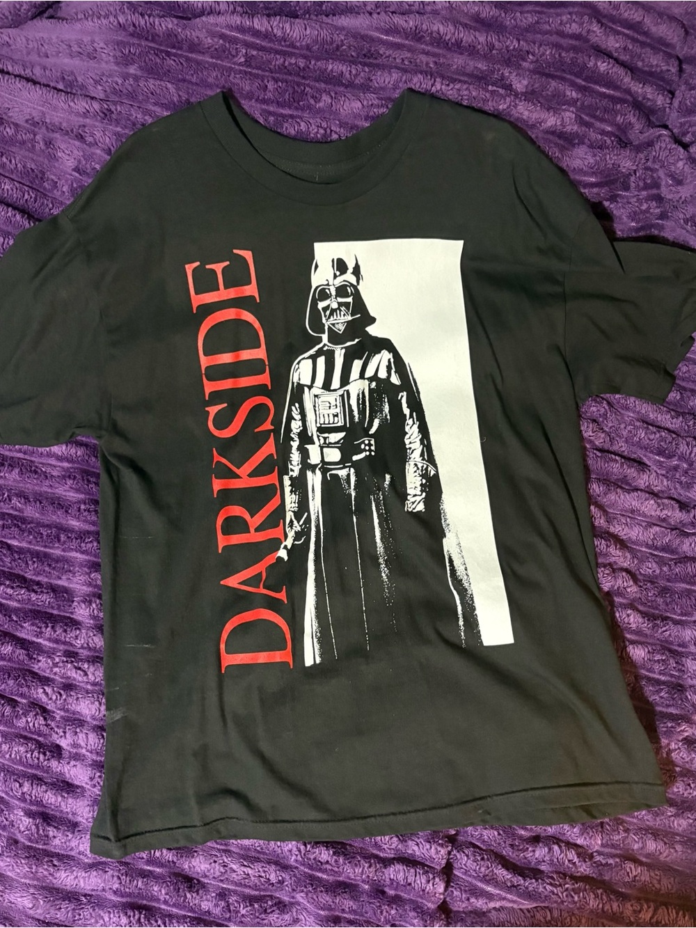 Darkside Darth Vader Graphic Tee Black with Red & White Print